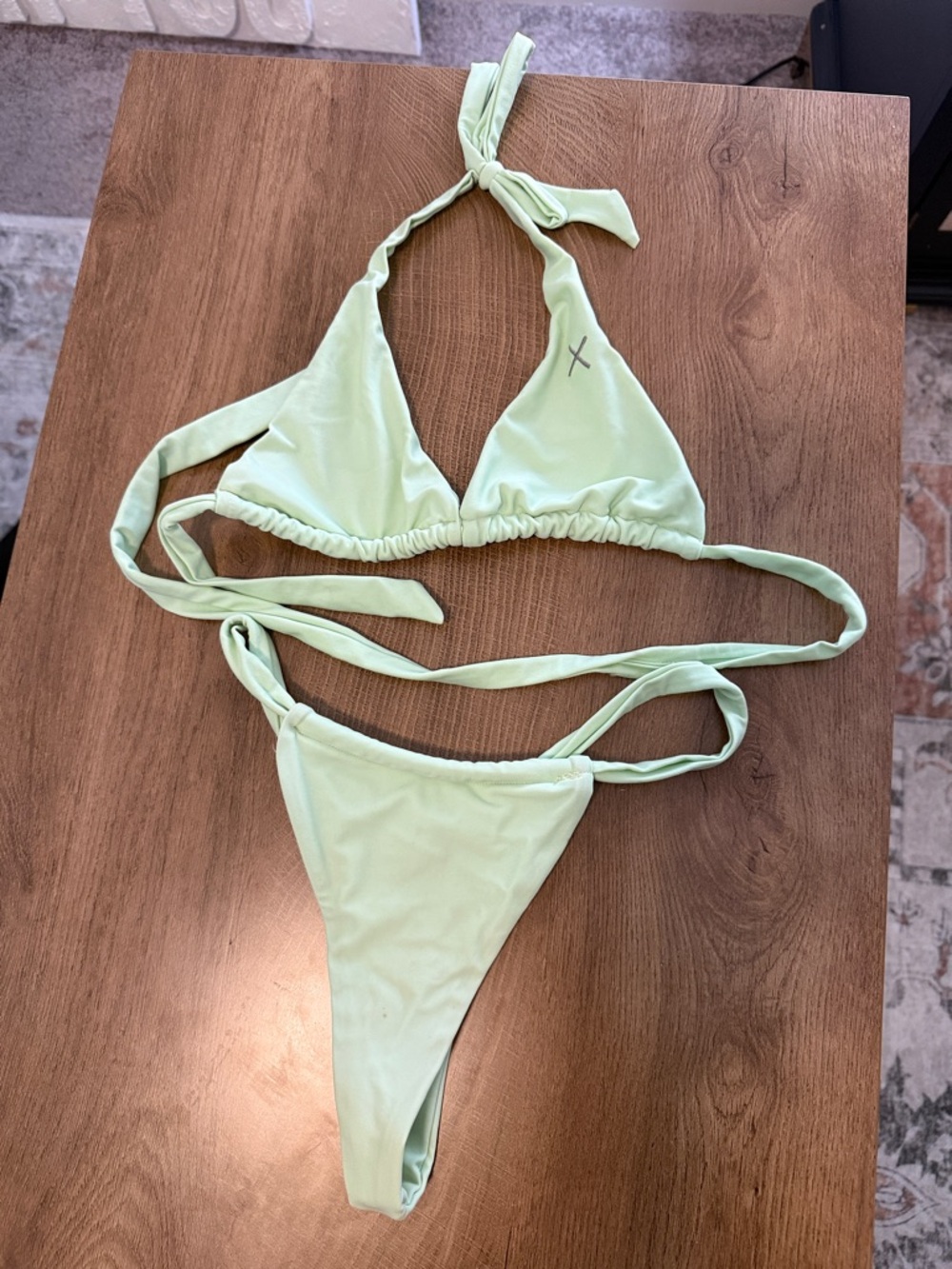 Boutine LA Light Green Triangle String Bikini